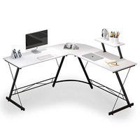 Bureau d'écriture ergonomique en bois réglable en forme de L poste de travail informatique convertible pour le bureau à domicile étude Portable Durable