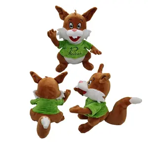 Promosi Mainan Lembut Boneka Hewan Mainan Mewah Kustom Tupai Kecil Dalam Logo Kaus Bermerek Disesuaikan Boneka Maskot
