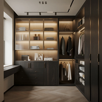 GAMSUNG 2025 Armoire d'habillage modulaire de luxe haut de gamme en acier inoxydable avec armoire en verre transparent Style design moderne