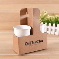 Boîte à emporter en papier kraft pour 2 tasses de café