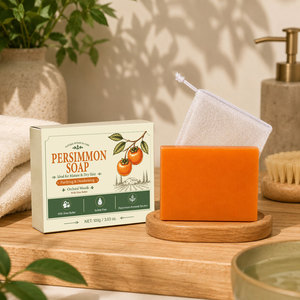 Savon au kaki à marque privée, extrait naturel de kaki, savon corporel désodorisant pour éliminer les odeurs, nettoyage doux visage et corps, OEM - Product Image 1