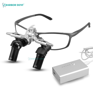 Haute qualité <span class=keywords><strong>5X</strong></span> Ergo Loupes binoculaire loupe optique 350-420mm Distance de travail réglable 5W LED phare machines - Product Image 1