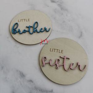 Garçon ou fille petit frère petite soeur signe d'annonce de naissance Photo Prop signe de naissance neutre de genre Révélation de sexe - Product Image 4