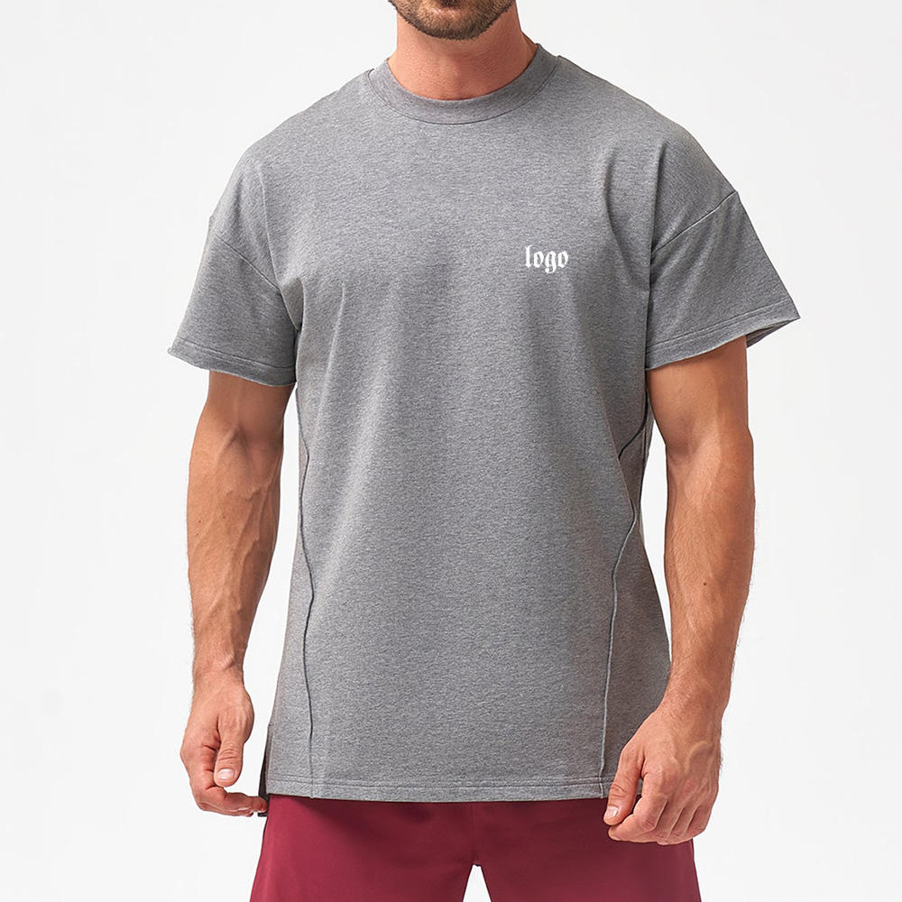 GRAY 95% Polyester & 5% Spandex T-shirt