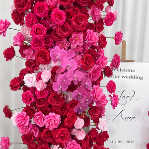 <span class=keywords><strong>Arco</strong></span> di Fiori Artificiali Vintage con Rose Rosse e Ortensie Rosa, Perfetto per Decorazioni di Fidanzamento - Product Image 3