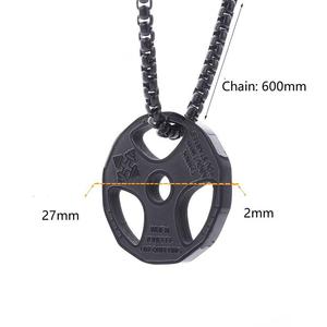 Wholesale European American Stainless Steel Gift Jewelry Fitness <b>Dumbbell</b> Barbell Sports Jewelry for Men - Product Image 1