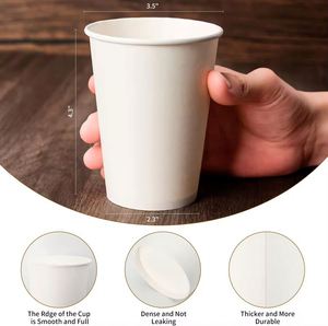 Advanced <b>Disposable</b> Single-Layer Coffee Beverage <b>Cup</b> with PE Paint Coat Customizable Logo Eco-Friendly Craft Paper Single Wall - Product Image 2