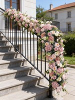 Chemin de fleurs artificielles en soie sur mesure pour rampes d'escalier, allées de mariage et arrangements floraux au sol, rangée de fausses fleurs