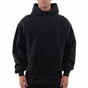 Sudadera con Capucha para Hombre, Nuevo Diseño, Algodón Grueso, Felpa Francesa, Estilo Urbano Holgado, Hombros Caídos, Sudadera Lisa para Hombre - Product Image 1