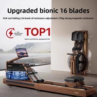 Rameur pliable en acier inoxydable pour usage domestique, à double résistance magnétique et aquatique, équipement de fitness intelligent et durable