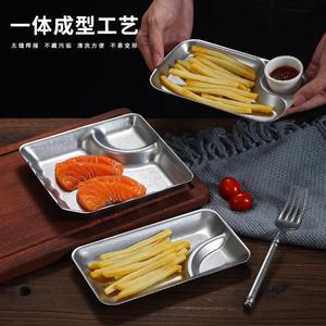 Stainless Steel Dumpling Plate Japanese Style Divided Snack Tray With Vinegar Dish For Fried Food Hotel Use - Product Image 3