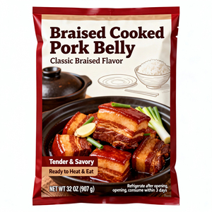 ถุงฟอยล์อะลูมิเนียมพิมพ์ลายตามสั่งแบบปิดผนึก 3 ด้าน สำหรับบรรจุภัณฑ์หมูตุ๋นฆ่าเชื้อด้วยอุณหภูมิสูง บรรจุภัณฑ์แบบเก็บรักษาได้นาน - Product Image 1