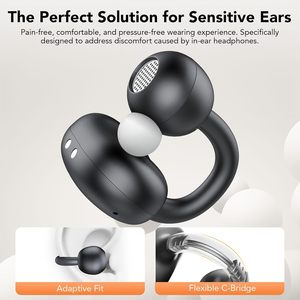 หูฟังแบบหนีบหู JY06 Bone Conduction แบบ OEM ตัดเสียงรบกวน หูฟังแบบเปิดสำหรับออกกำลังกาย สวมใส่สบายตลอดวัน - Product Image 2