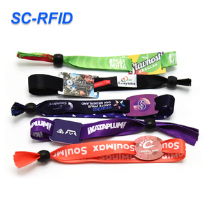 Bracelet tissé RFID personnalisé de haute qualité, bracelet en tissu NFC pour festival avec <span class=keywords><strong>carte</strong></span> PVC - Product Image 3