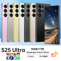 Smartphone Android 16 S25 Ultra 2026 Baru 72MP+108MP, Layar OLED HD 7.3 inci 144Hz, RAM 16GB+1TB, Pengisian Cepat 100W, 3G4G5G, Bahasa Spanyol