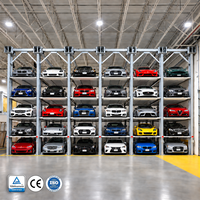 Élévateur de voiture à 4 poteaux homologué CE, empileur hydraulique de voitures à 5 niveaux, stockage multi-véhicules, gain de place, usage commercial