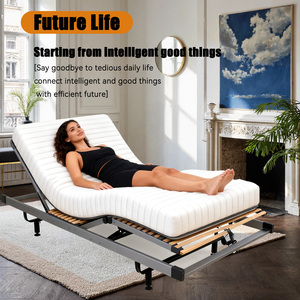 Hiện Đại Bền Ngả Có Thể Điều Chỉnh Sắt Duy Nhất Điện Giường Đôi Giá Nâng Thông Minh Nệm Đức okin Động Cơ Biệt Thự - Product Image 1