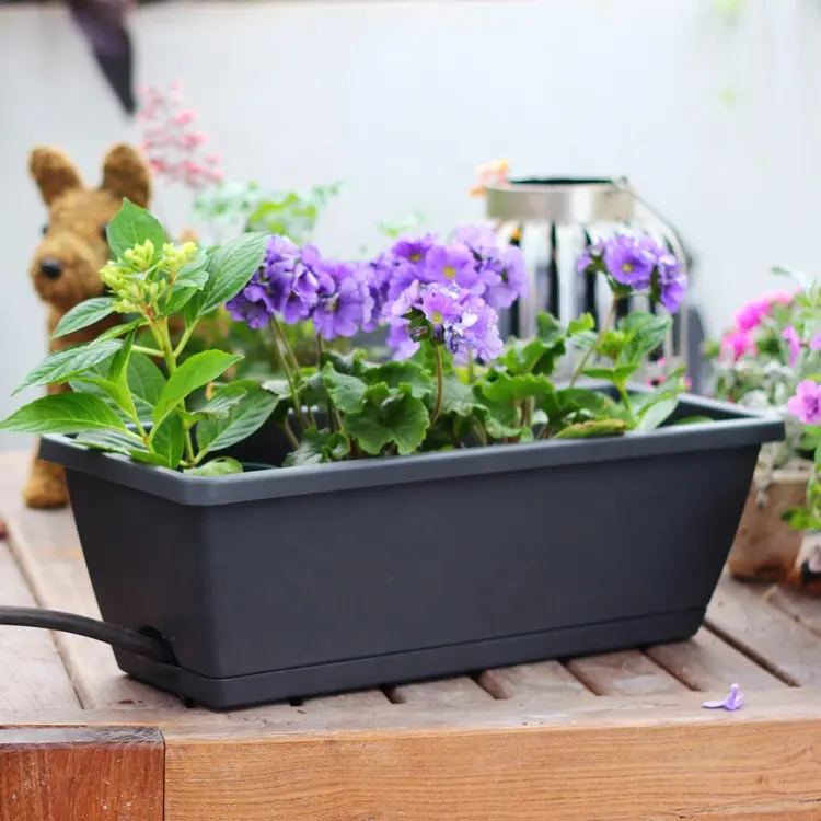 Balcone esterno Rettangolare Vaso di Fiori di Plastica Balcone Moderno Vasi Davanzale della Finestra Fioriera Con Vassoio Drenante Foro