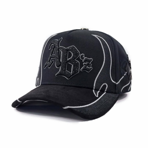 Gorras de Béisbol Personalizadas al por Mayor con Bordado 3D, 5 Paneles, Pedrería, Gorras de Gamuza Negras Originales - Product Image 3