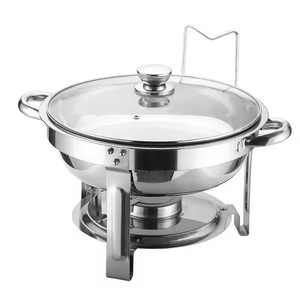 Scaldavivande in vetro da 4,5 litri, argento, con scomparti interni, per catering, matrimoni, buffet, attrezzatura per mantenere caldi gli alimenti - Product Image 3