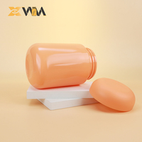 Pot d'emballage en PET recyclé de haute qualité, personnalisable en couleur, pour capsules, pilules, protéines en poudre, avec couvercle à clapet, multi-capacités