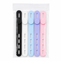 Attaches de câble en silicone réutilisables de haute qualité, sangles organisatrices de cordon réglables avec bouton pour la gestion des câbles de chargeur USB et d'écouteurs