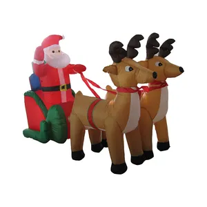 Inflatable santa sleigh with reindeers airblown inflatable christmas,customized christmas inflatable figure