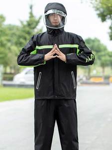 Impermeable de Tela Oxford, Pantalones Impermeables, <span class=keywords><strong>Talla</strong></span> Extra <span class=keywords><strong>Grande</strong></span>, para Ciclismo, Hombres y Mujeres, Conjunto Completo Dividido, Anti-Tormentas, para Senderismo - Product Image 4