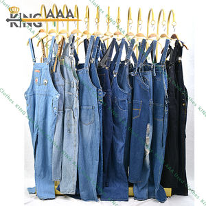 Pantalones vaqueros estilo Streetwear usados para mujer Tirantes de segunda mano Celana para moda urbana - Product Image 1