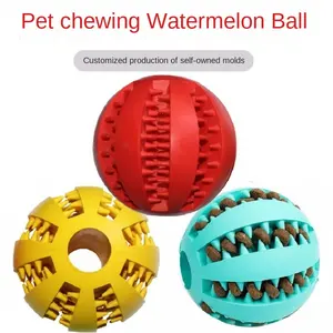 Goma Natural Limpieza de dientes Pet Treat Ball Toy para perro y cachorro