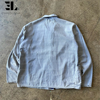 LARSUR personnalisé détresse lavage soleil fané sergé lourd canard toile français bleu veste de travail vêtements de travail travailleur chasse grange corvée manteau