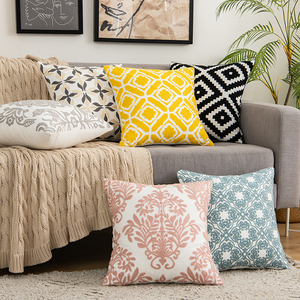 Dekorasi Sofa Rumah Penutup Bantal Bordir Polos Sarung Bantal Sofa Bordir Kustom Harga Pabrik Sarung Bantal Bordir