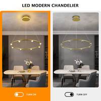 Lustre LED annulaire moderne à hauteur réglable, prix de gros, luminaire suspendu décoratif contemporain pour salon et salle à manger