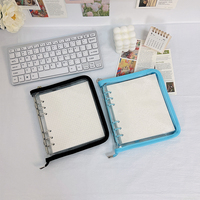 Classeurs A6 transparents classeur en PVC A6 coloré couverture de reliure en PVC souple à 6 anneaux dossier/école en PVC Transparent