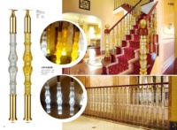 Mains courantes d'accoudoir d'escalier d'intérieur en cristal et en aluminium pour l'usage de villa