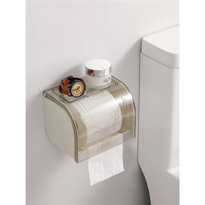 Porte-papier toilette transparent et étanche, boîte à mouchoirs rectangulaire auto-adhésive pour salle de bain, mouchoirs extractibles de taille standard - Product Image 4