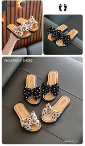 女の子用スリッパ 2025年夏新作 子供用プリンセス ソフト 人気 女の子用リボン付きスリッパ - Product Image 6