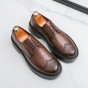 New British Casual Luxury Handcrafted Men's Oxford Leather Waterproof Evergreen Formal <b>Slip</b>-<b>On</b> <b>Shoes</b> Wedding Office Professional - Product Image 3