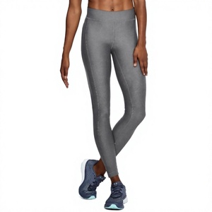 Nouveaux Leggings de Sport Gris Uni Extensibles et Respirants à Taille Haute pour Femmes et Jeunes, Longueur Intégrale, pour Yoga et Entraînement 2026 - Product Image 1