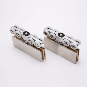 Roulettes de porte coulissante en acier inoxydable, axe de 23 mm, ensemble de roulettes pour porte en verre, design minimaliste - Product Image 4