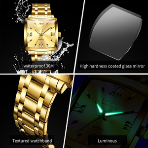 Montres pour hommes OEM 2969, grand cadran carré, acier inoxydable, affichage de la date, sport, quartz, étanches, montres-bracelets pour hommes - Product Image 4