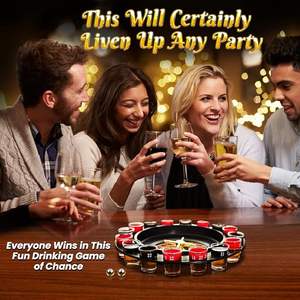 Giochi da Bar per Adulti, <span class=keywords><strong>Roulette</strong></span> Russa con Ruota Girevole, Set per Gioco con Bicchierini da Shot e Bevute, con 16 Bicchieri per 2-8 Persone - Product Image 6