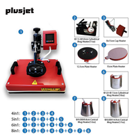 Presse à chaud combinée Plusjet, machine à imprimer des tasses, machine à sublimation de t-shirts PJ-8inly, transfert thermique 8 en 1