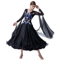 B-18498 Robe de Danse À Manches Longues Moderne Valse Tango Danse Robe de danse standard Salle De Bal Robe de Costume À Vendre