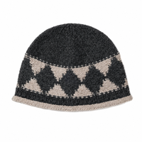 Bonnet Ute Bow Pattern Slouchy pour femme, bonnet d'hiver à bord roulé, bonnet tricoté décontracté pour le quotidien et le streetwear