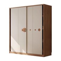 Armoire à portes battantes en mélamine RM-1062, style crème moderne et minimaliste, pour petit appartement, chambre à coucher, rangement domestique