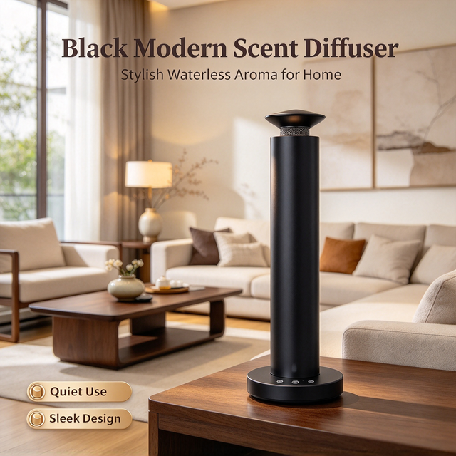 Waterless Tower Aroma Diffuser 100ml Rechargeable Alloy Electric Scent Machine with APP Remote Control for Hotel Home & Office
