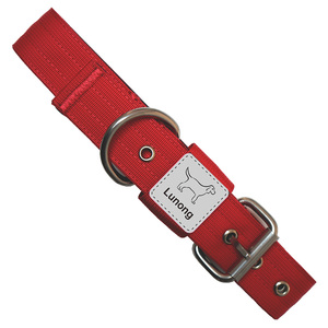 Collier pour chien personnalisé de luxe Lunong avec boucle en métal, rembourré, réglable, en nylon, couleur et logo personnalisés, durable - Product Image 2
