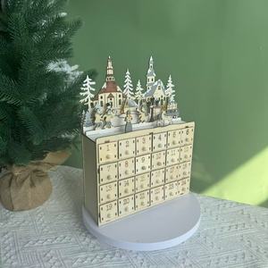 Trang trí nội thất chưa hoàn thành bằng gỗ Advent lịch giáng sinh bằng gỗ Advent lịch - Product Image 3