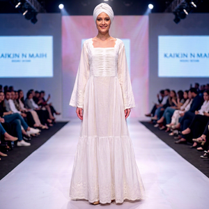 Beautiful <b>White</b> Cotton Luxury <b>Maxi</b> <b>Dress</b> Long Sleeve Square Neck Ruched Bodice Lace Embroidered Elegant Regular Fit <b>Summer</b> - Product Image 5
